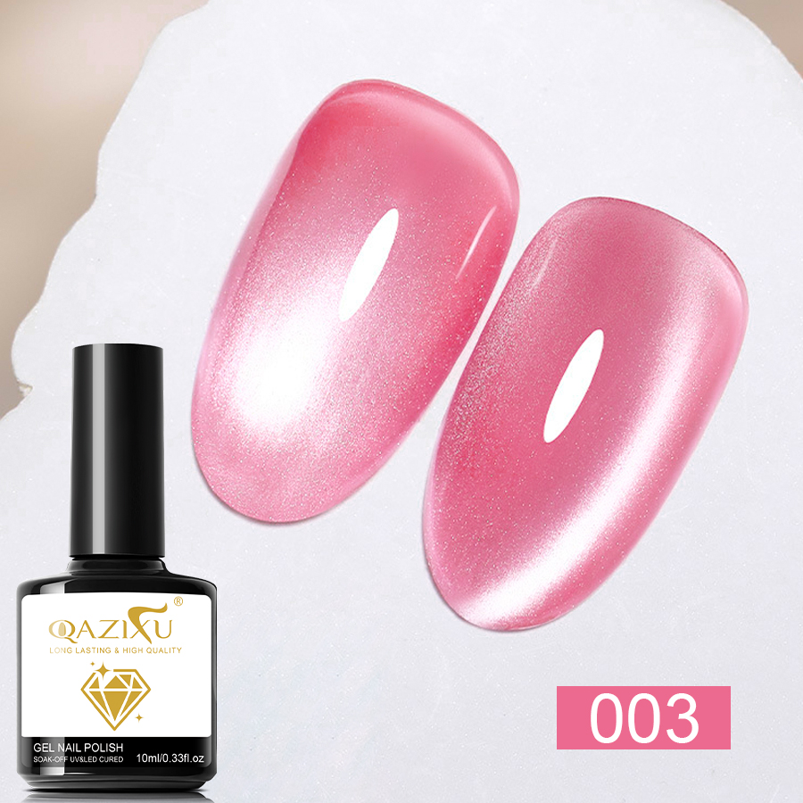 Nail Art Valentines Day - ยาทาเล็บเจลแม่เหล็กสีชมพูแบบกึ่งถาวร กลิตเตอร์ แม่เหล็ก ล้างออกได้ด้วยน้ำยาล้างเล็บ ยูวี แอลอีดี