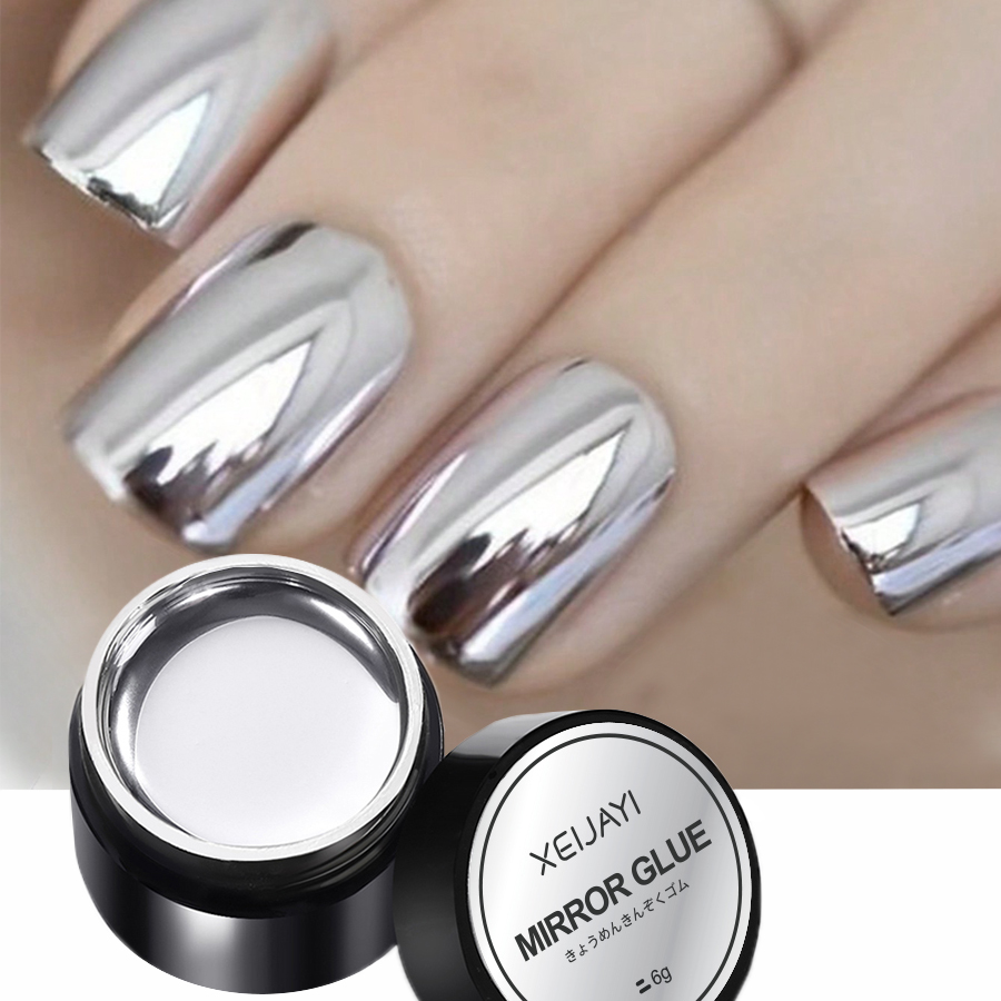 Nail Art Chrome - น้ำยาทาเล็บเจลโลหะกระจกพร้อมภาพวาดสีเงินกุหลาบสีทอง-ใช้งานง่ายและติดทนนาน