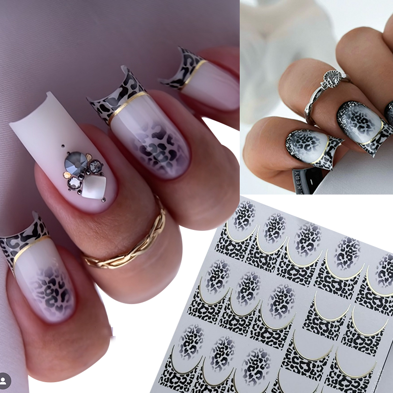 Nail Art Zebra Design - ใหม่1ชิ้นสติกเกอร์ติดเล็บลายเสือม้าลายเสือดาวออกแบบลายเสือดาวเล็บปลอมภาพสัตว์อุปกรณ์ทำสีเล็บตกแต่งเล็บ