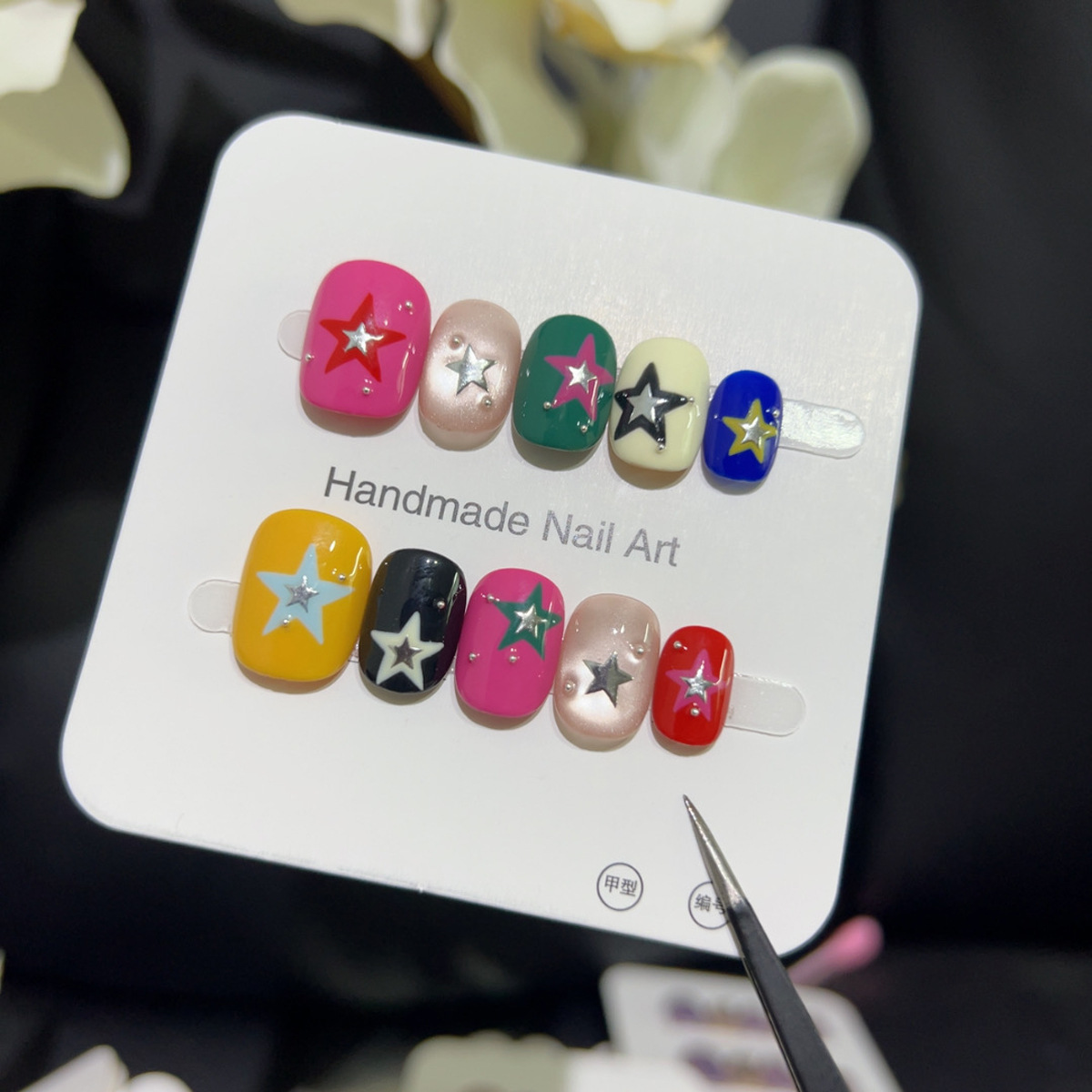 10PCS Glitter Cat Eye สั้นสแคว - Nail Art Cat Eye บทวิจารณ์และราคา