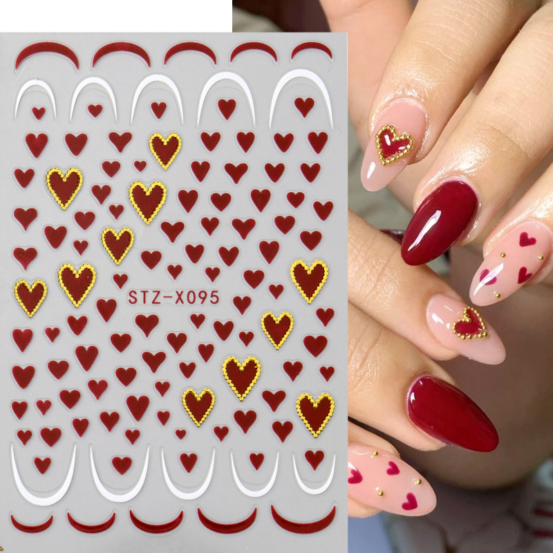 สติกเกอร์ติดเล็บลายหัวใจมินิ 2 - Nail Art Valentines Day บทวิจารณ์และราคา