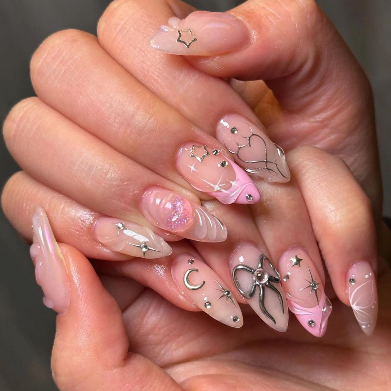 ชุดเล็บปลอมแบบกดติดลายโบว์ 24  - Nail Art Valentines Day บทวิจารณ์และราคา