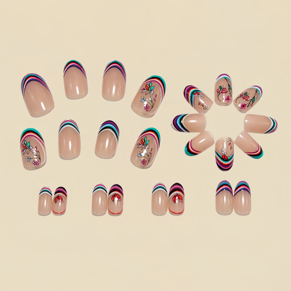 เล็บปลอมขนาดกลางสำหรับผู้หญิงแ - Press On Nail Set บทวิจารณ์และราคา