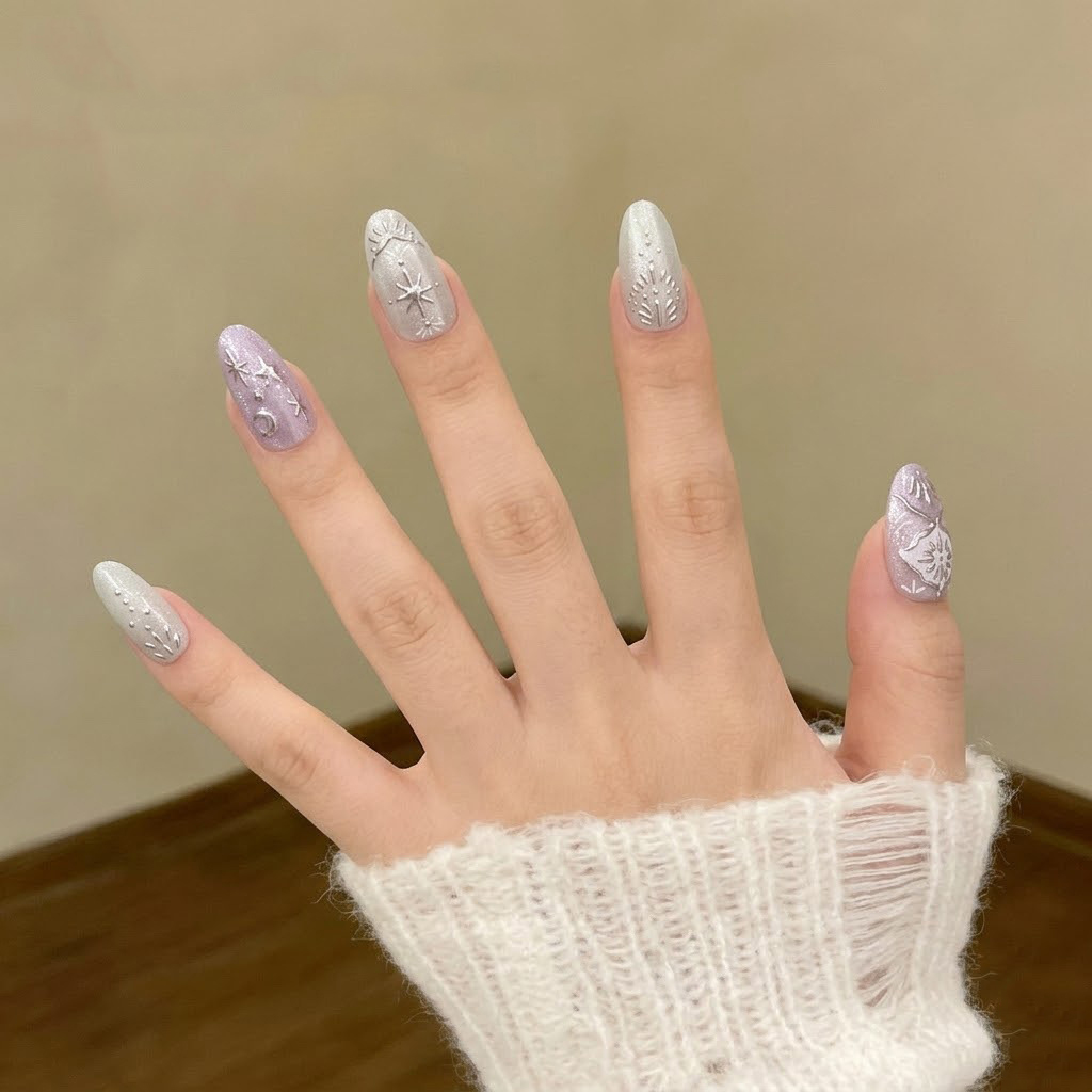 เล็บปลอมแบบกดติด 10 ชิ้น สไตล์ - Nail Art Maroon บทวิจารณ์และราคา