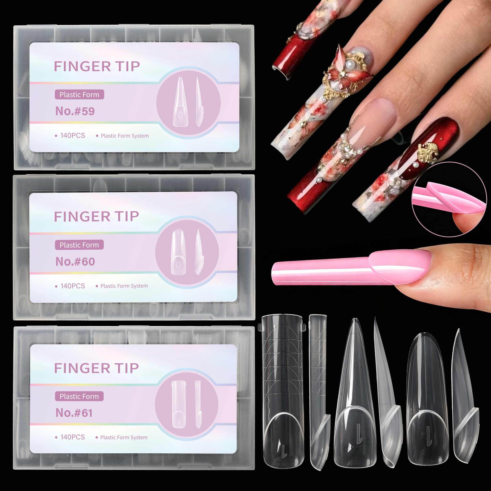ปลายเล็บต่อแบบขอบเรียบ 140 ชิ้ - Nail Art Denim บทวิจารณ์และราคา