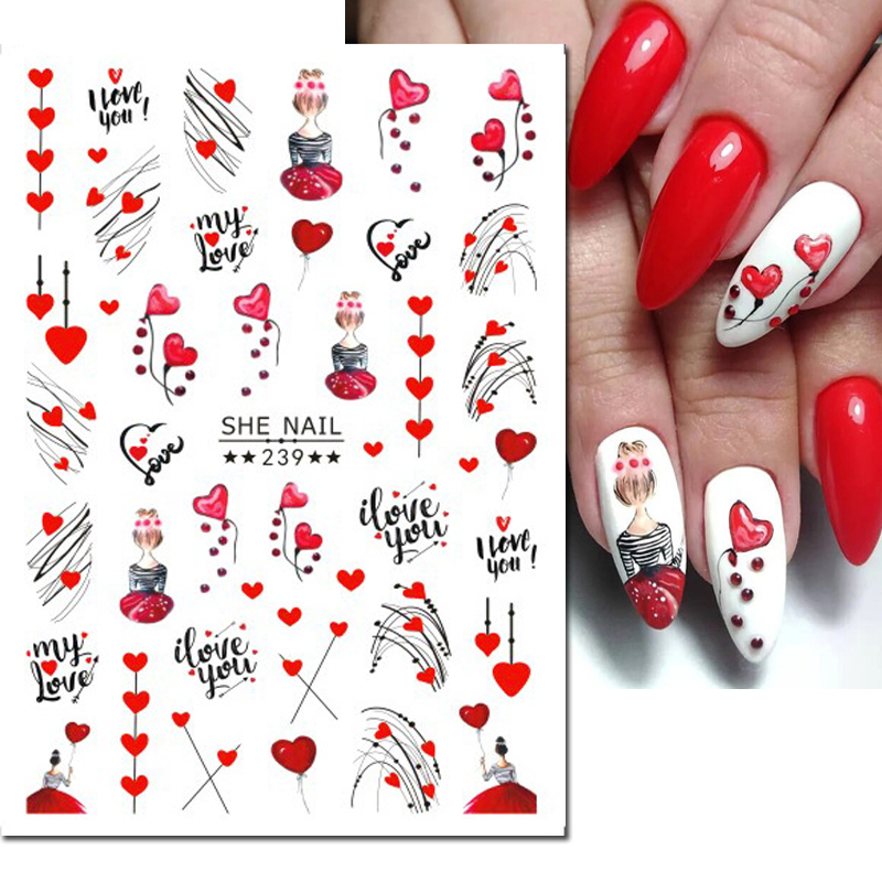 3d Nail Art Decals เส้นเรขาคณิ - Nail Art Valentines Day บทวิจารณ์และราคา