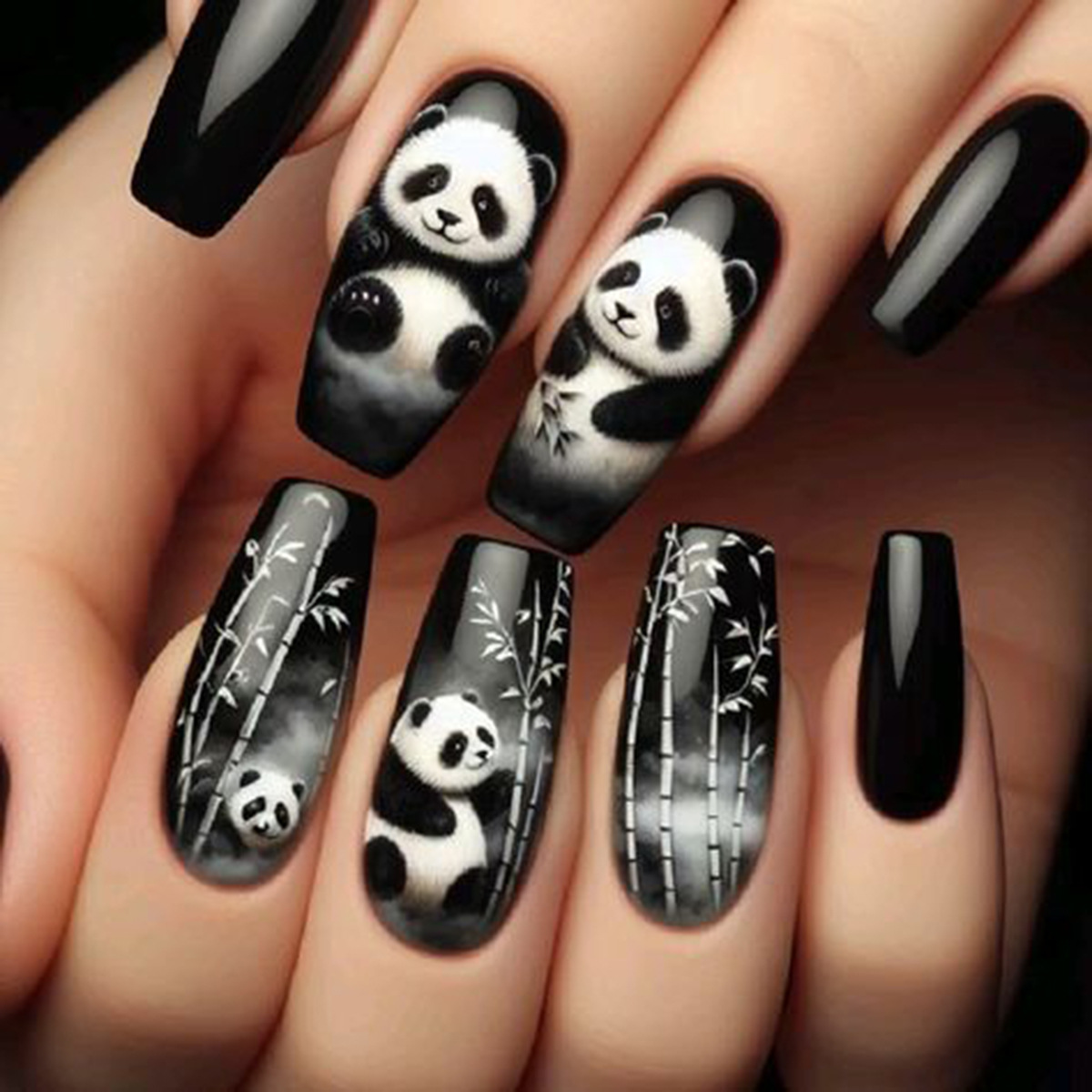 24 ชิ้น/เซ็ตสั้นขนาดกลางยาวเล็ - Press On Nail Set บทวิจารณ์และราคา