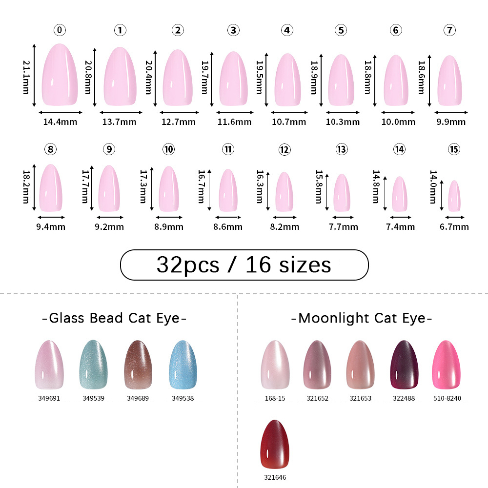 VITAGWX 32 ชิ้น เล็บปลอมแบบกดต - Nail Art Cat Eye บทวิจารณ์และราคา
