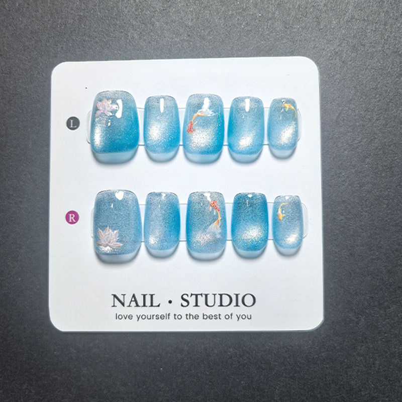 เล็บปลอมแบบกดติดลายตาแมว 10 ชิ - Nail Art Cat Eye บทวิจารณ์และราคา