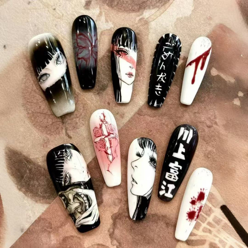 แผ่นติดเล็บปลอม Kawakami Tomie - Press On Nail Set บทวิจารณ์และราคา