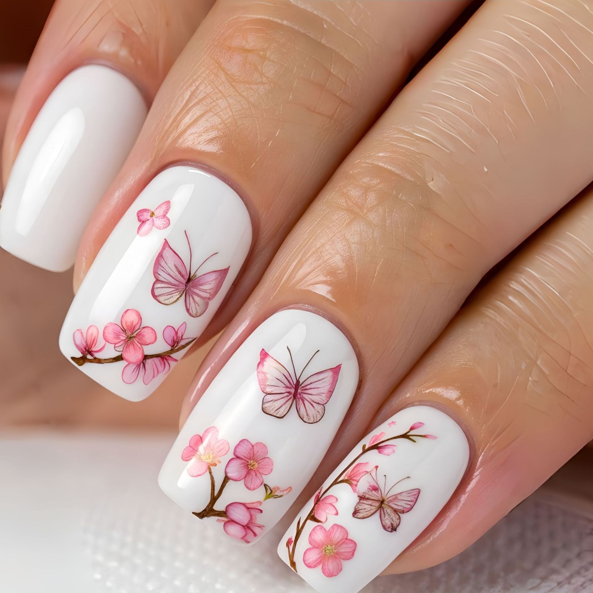 เล็บปลอมขนาดกลางสำหรับผู้หญิงแ - Press On Nail Set บทวิจารณ์และราคา