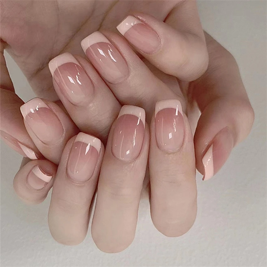 24 ชิ้น/เซ็ตสั้นภาษาฝรั่งเศสคํ - Press On Nail Set บทวิจารณ์และราคา