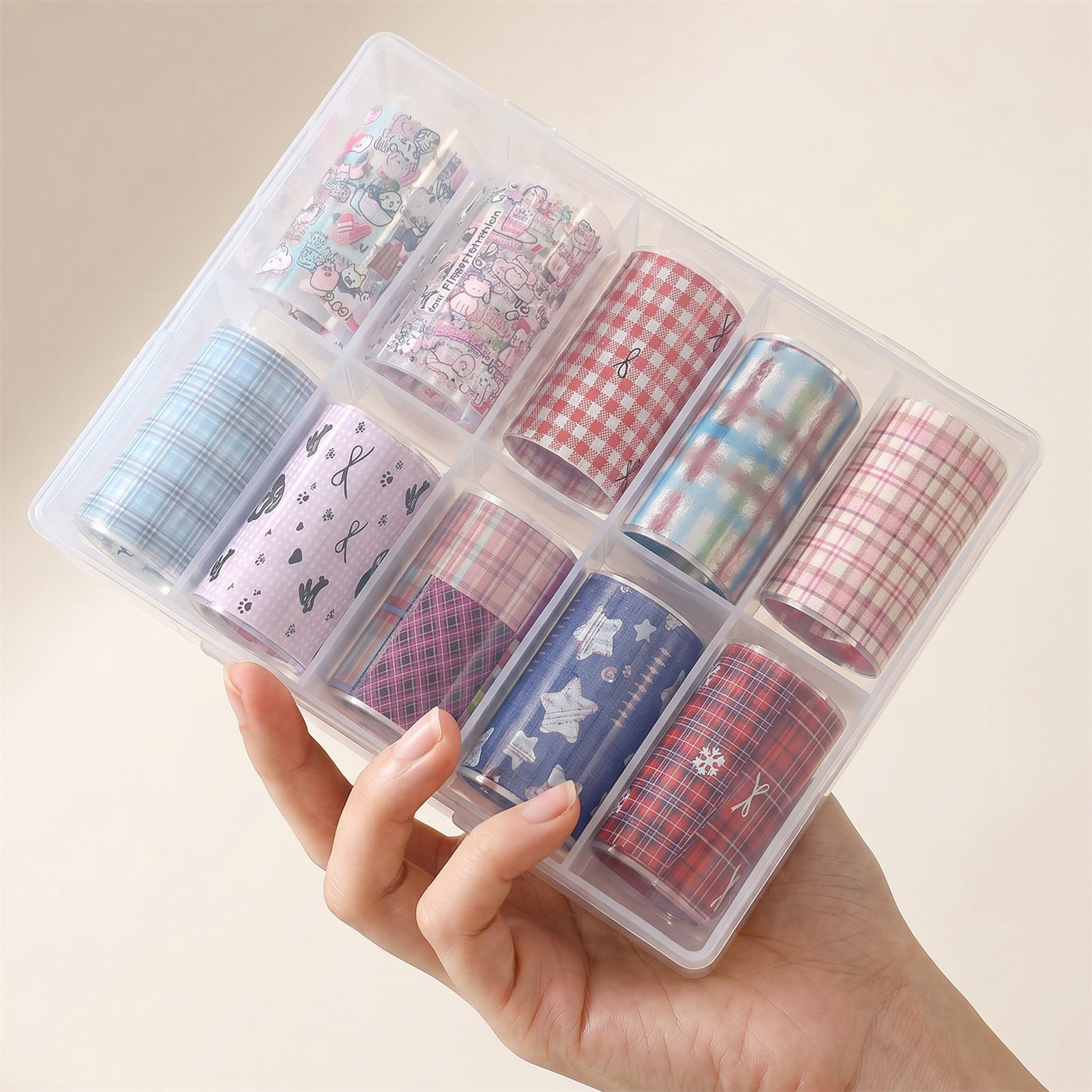 ฟอยล์ติดเล็บลายเกาหลี 10 ม้วน  - Nail Art Denim บทวิจารณ์และราคา