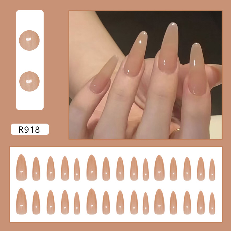 24 ชิ้น เล็บปลอมสีนู้ดแบบเรียบ - Press On Nail Set บทวิจารณ์และราคา