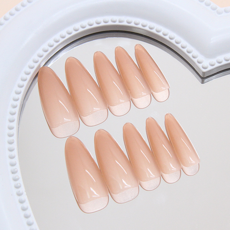 24 ชิ้น เล็บปลอมสีนู้ดแบบเรียบ - Press On Nail Set บทวิจารณ์และราคา