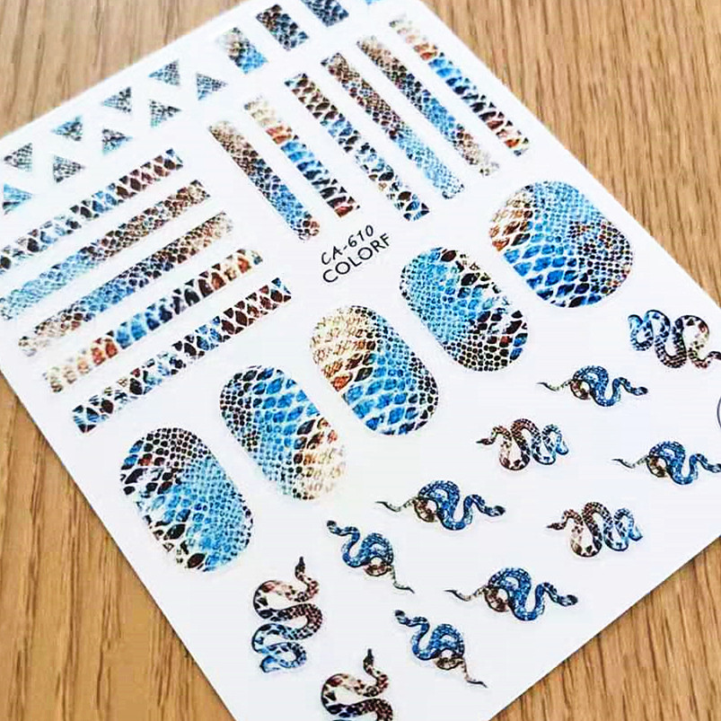 1 PC งู ZEBRA Skin Design 3D ก - Nail Art Zebra Design บทวิจารณ์และราคา