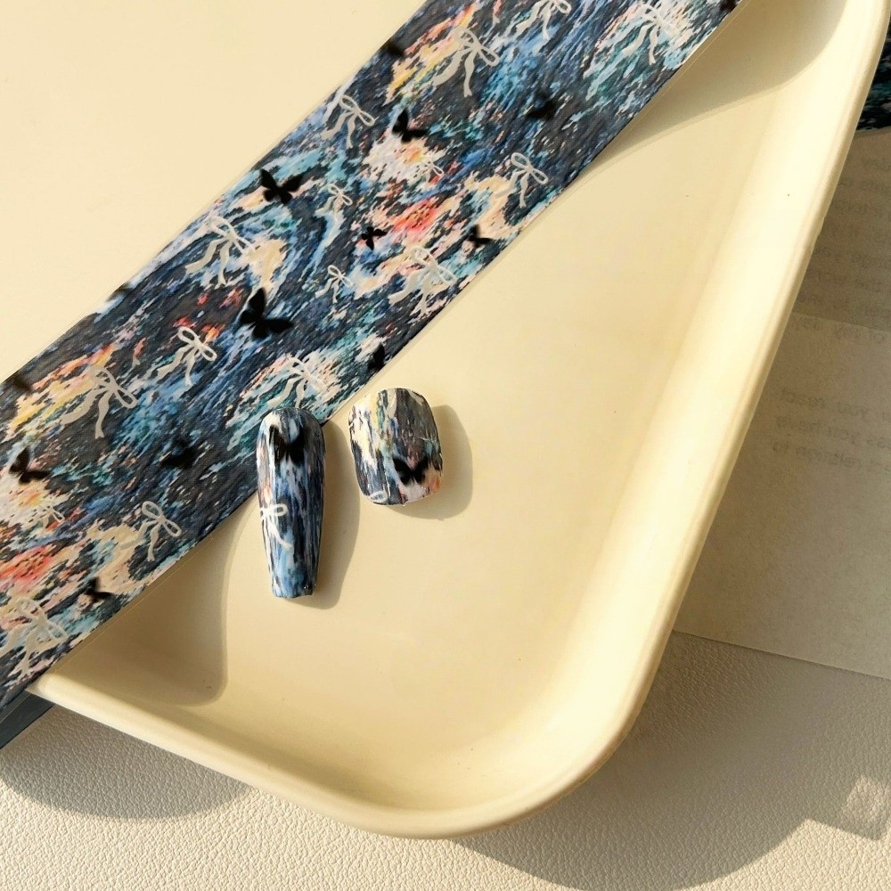 10 ม้วนฟอยล์ติดเล็บหลากสี ลายต - Nail Art Denim บทวิจารณ์และราคา