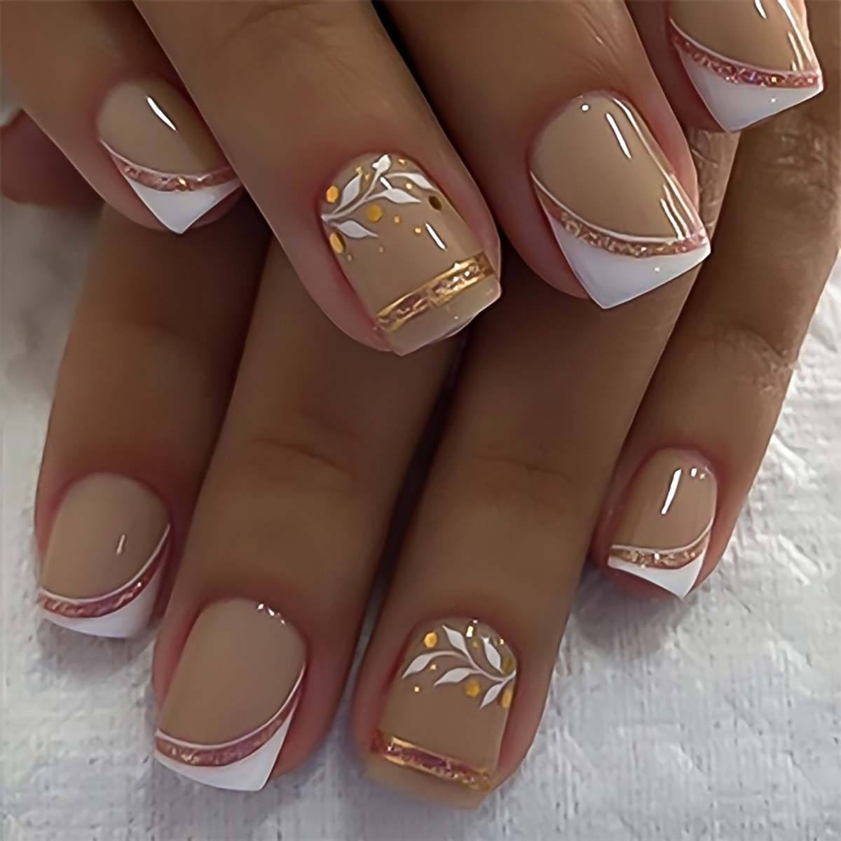 เล็บปลอมแบบสั้น-กลางสำหรับผู้ห - Press On Nail Set บทวิจารณ์และราคา