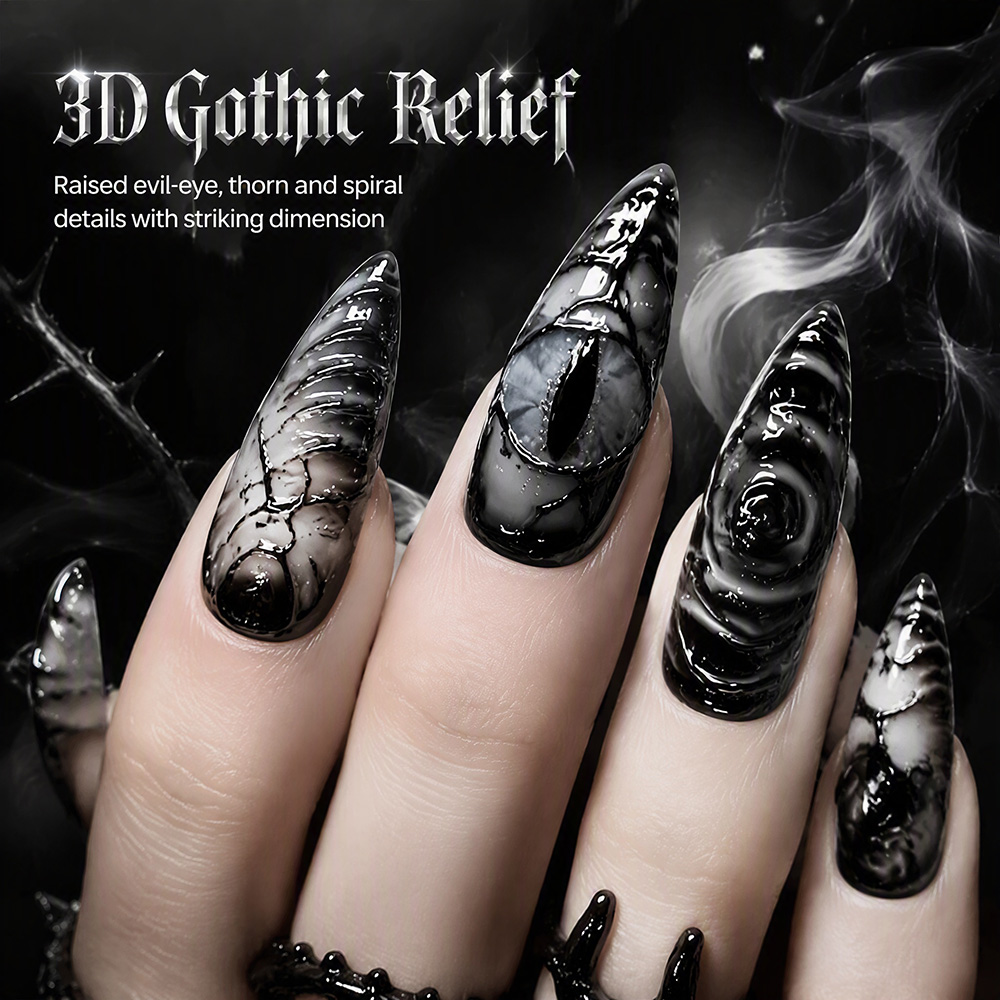 เล็บปลอมสไตล์กอธิคแบบสติเลตโต  - Nail Art Cat Eye บทวิจารณ์และราคา