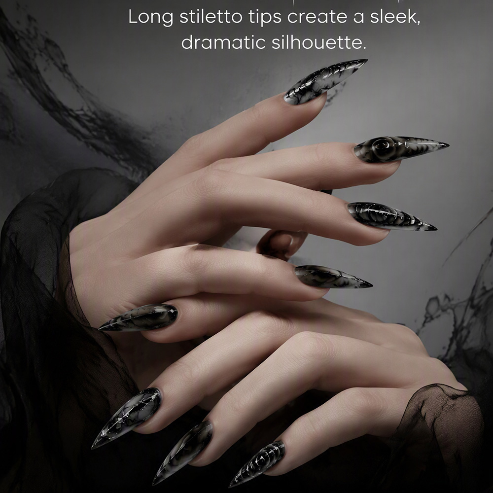 เล็บปลอมสไตล์กอธิคแบบสติเลตโต  - Nail Art Cat Eye บทวิจารณ์และราคา