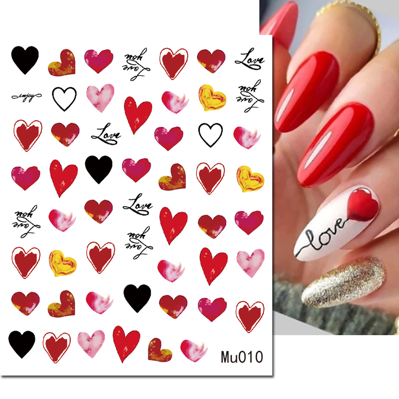 3d Nail Art Sliders สติกเกอร์ว - Nail Art Valentines Day บทวิจารณ์และราคา