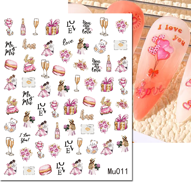 3d Nail Art Sliders สติกเกอร์ว - Nail Art Valentines Day บทวิจารณ์และราคา