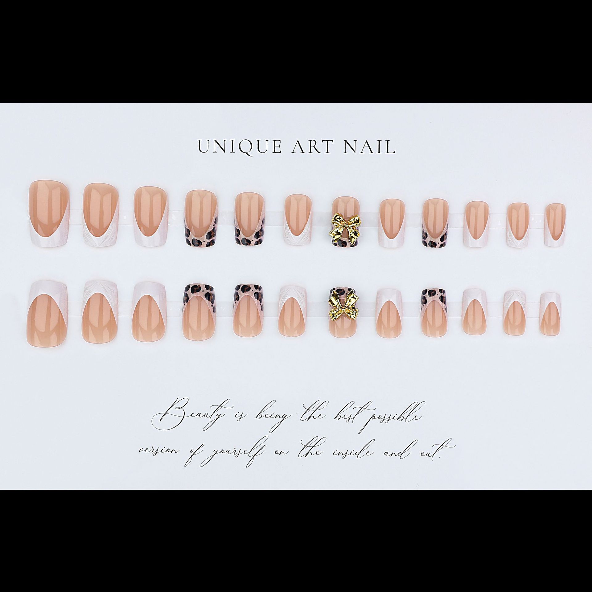 เล็บปลอมทรงเหลี่ยมสั้นสำหรับผู - Press On Nail Set บทวิจารณ์และราคา