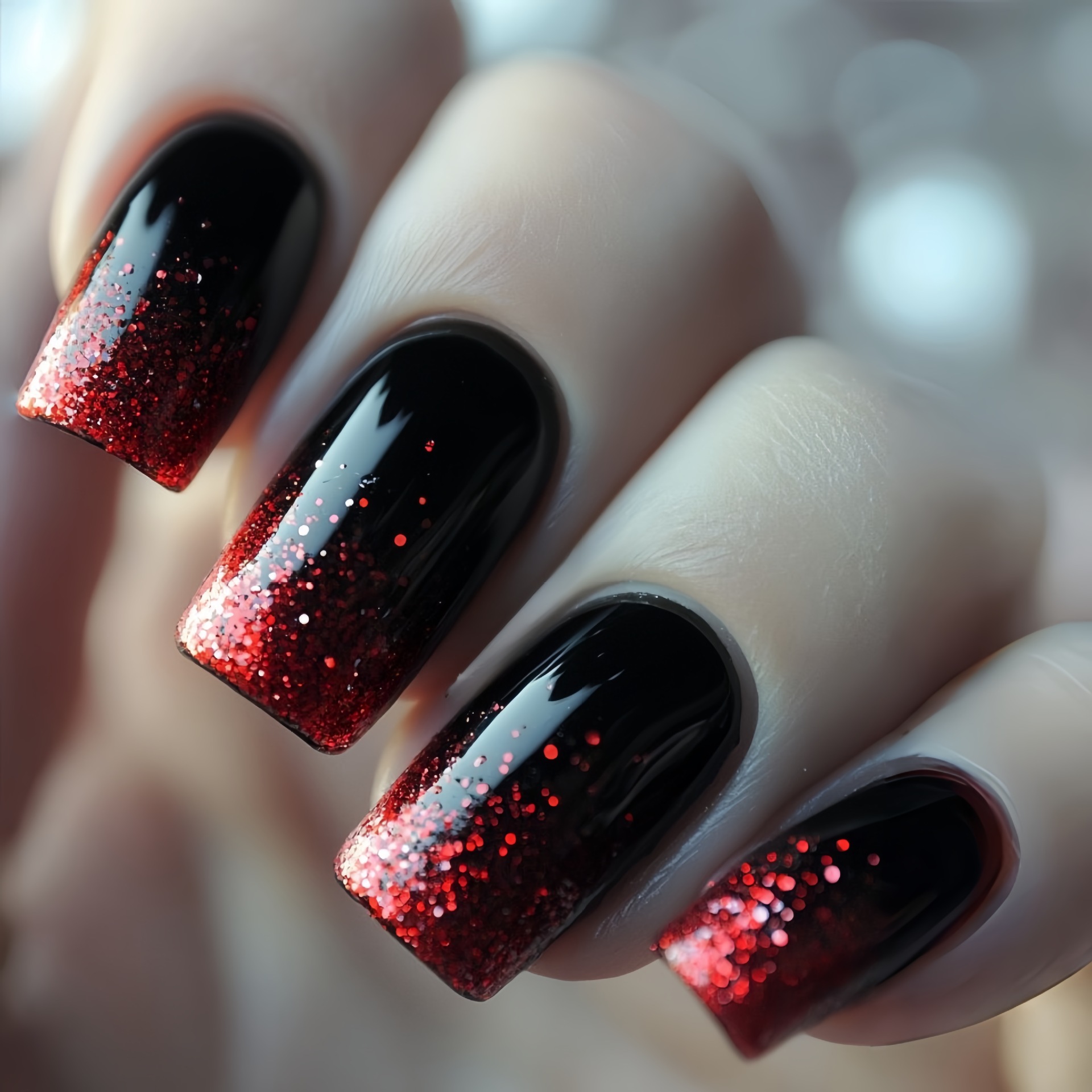 เล็บปลอมแบบสั้น-กลาง สีไล่ระดั - Press On Nail Set บทวิจารณ์และราคา