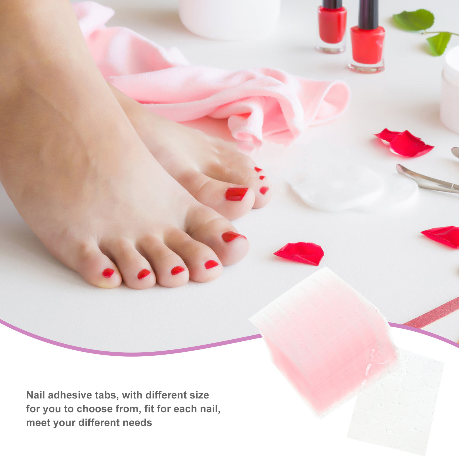 สติ๊กเกอร์ติดเล็บเท้าแบบกด 50  - Nail Art Jelly บทวิจารณ์และราคา