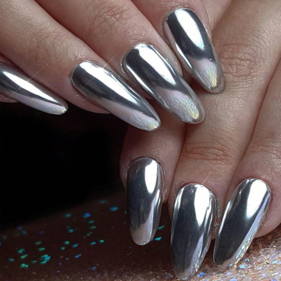 น้ำยาทาเล็บเจลโลหะกระจกพร้อมภา - Nail Art Chrome บทวิจารณ์และราคา