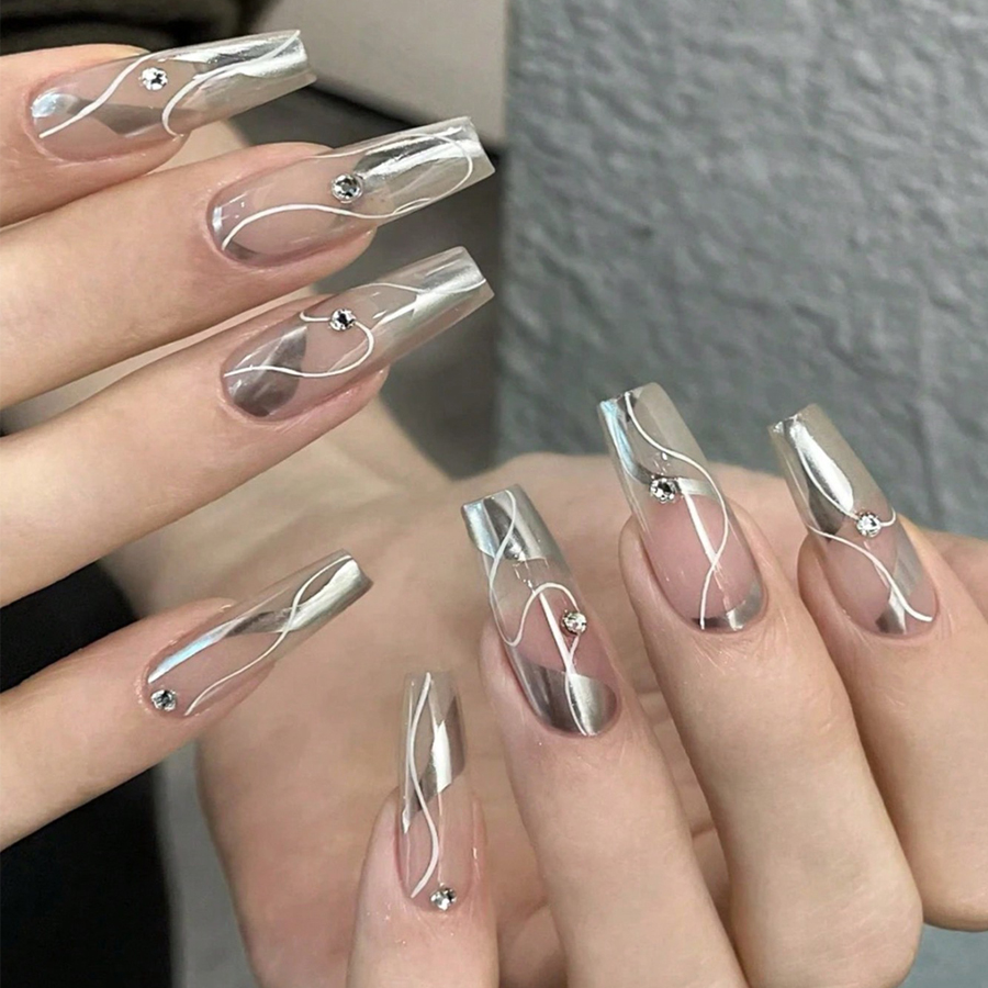 น้ำยาทาเล็บเจลโลหะกระจกพร้อมภา - Nail Art Chrome บทวิจารณ์และราคา