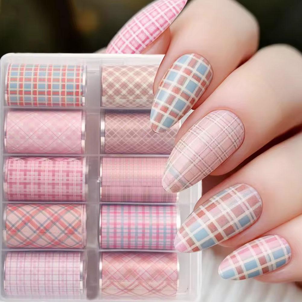 ฟอยล์ติดเล็บลายใหม่ 10 ม้วน สำ - Nail Art Denim บทวิจารณ์และราคา