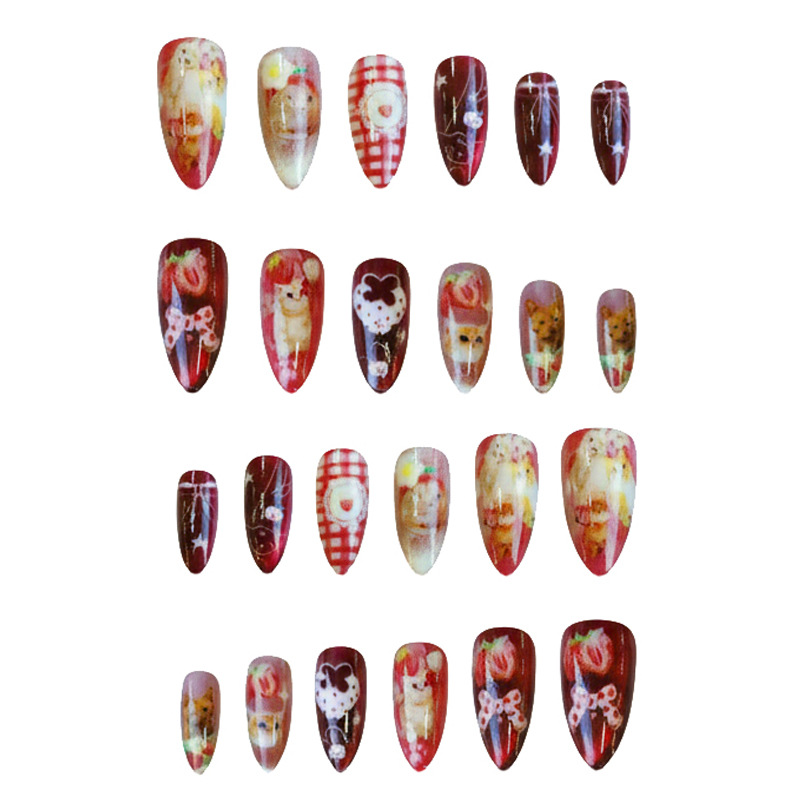 เล็บปลอมลายแมวสตรอว์เบอร์รี่ 2 - Nail Art Cat Eye บทวิจารณ์และราคา
