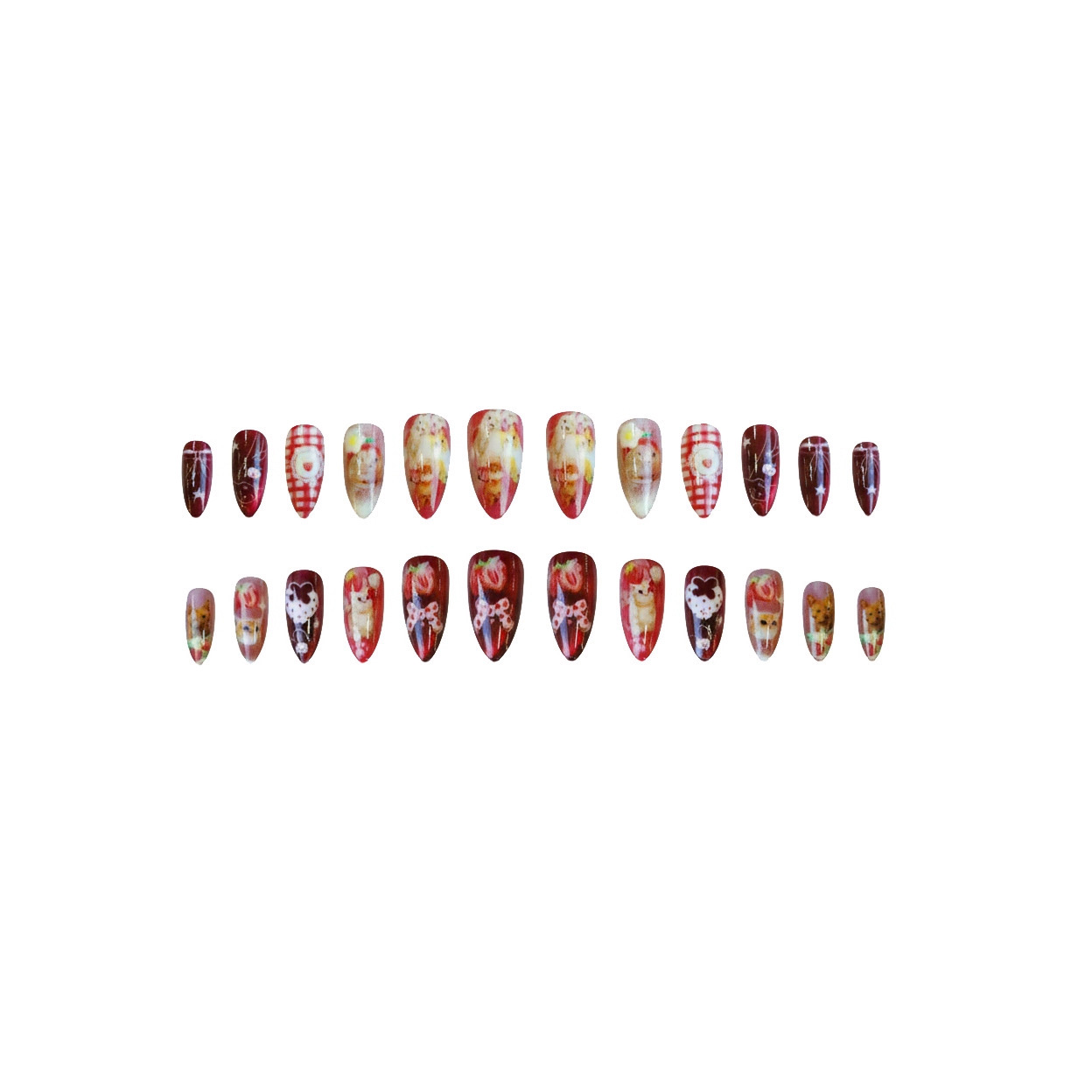 เล็บปลอมลายแมวสตรอว์เบอร์รี่ 2 - Nail Art Cat Eye บทวิจารณ์และราคา