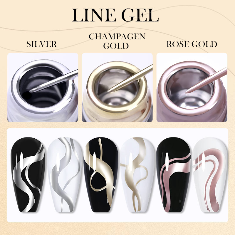 LILYCUTE เจลไลเนอร์เพ้นท์เล็บเ - Nail Art Chrome บทวิจารณ์และราคา