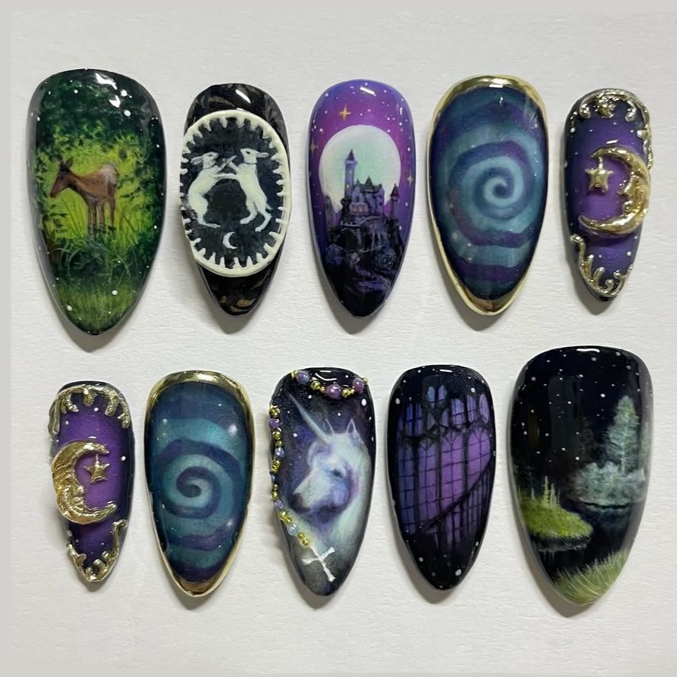 24pcs แฟนตาซี Celestial Horse  - Nail Art Maroon บทวิจารณ์และราคา