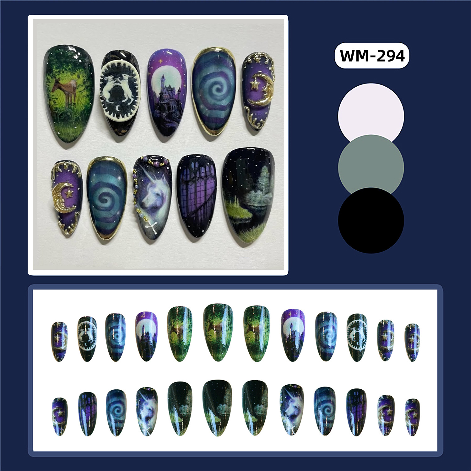 24pcs แฟนตาซี Celestial Horse  - Nail Art Maroon บทวิจารณ์และราคา