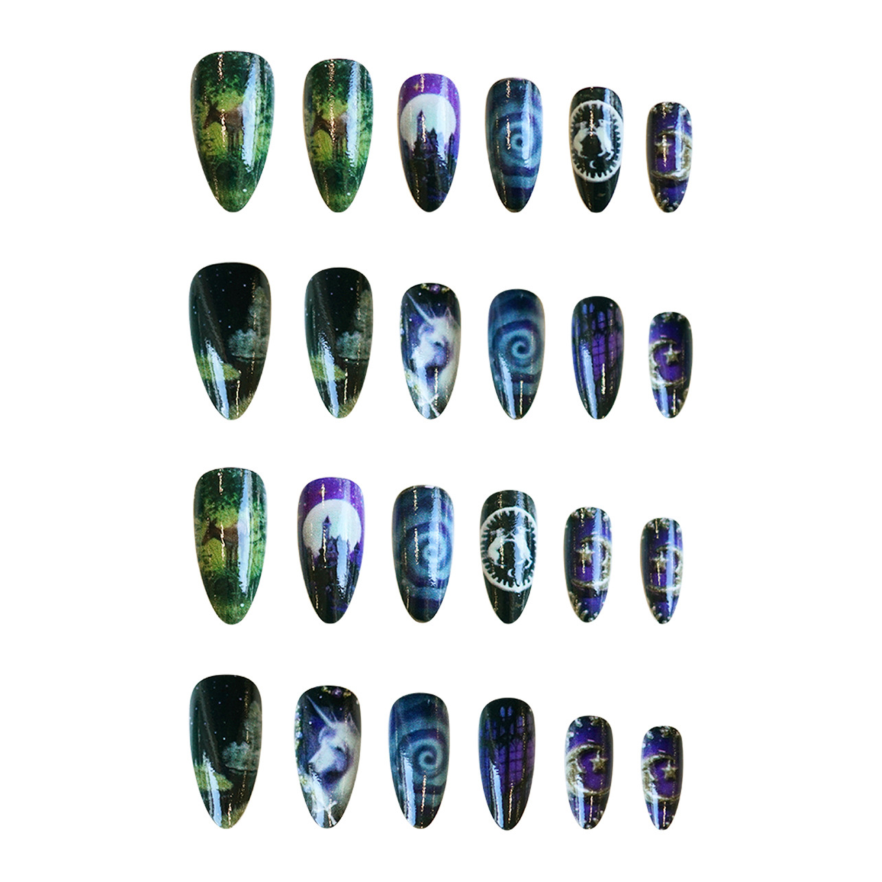 24pcs แฟนตาซี Celestial Horse  - Nail Art Maroon บทวิจารณ์และราคา