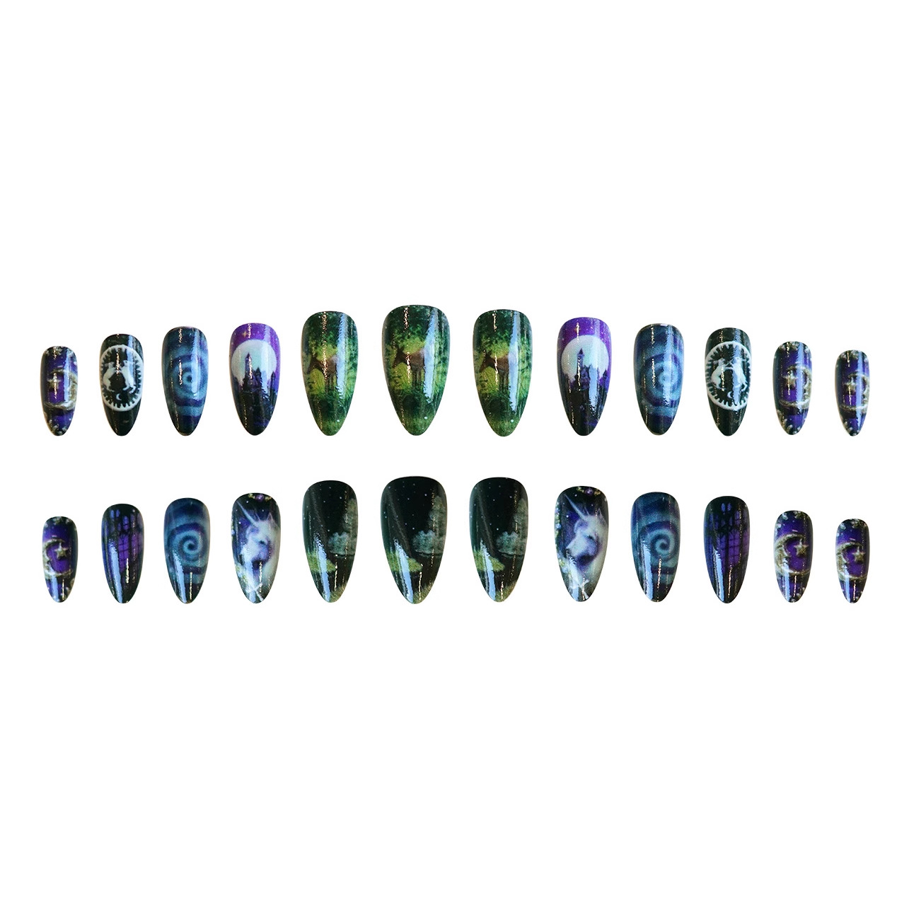 24pcs แฟนตาซี Celestial Horse  - Nail Art Maroon บทวิจารณ์และราคา